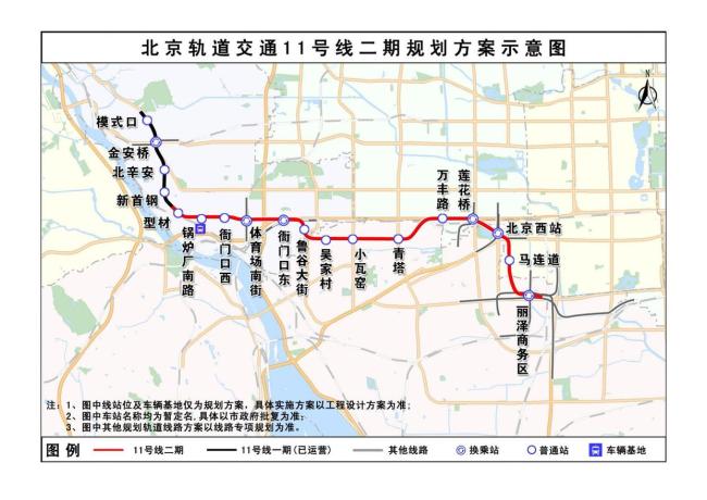 北京地铁11号线二期将设站14座